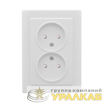 Розетка 2-м СП Минск 10А IP20 без заземл. защ. шторки бел. Basic EKF ERR10-102-100