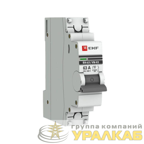Выключатель нагрузки 1п 63А ВН-63 PROxima EKF SL63-1-63-pro детальная картинка