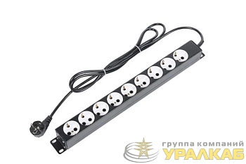 Блок распределения питания БР-9П-Ш-9005 9хSchuko 10А базов. горизонт. ЦМО 