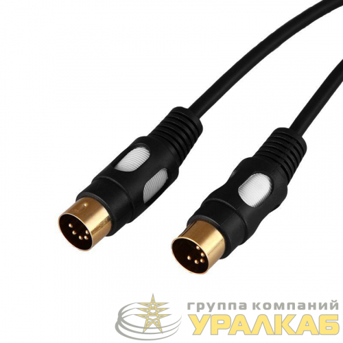 Шнур DIN 5PIN Plug - DIN 5PIN Plug 1.5м (GOLD) Rexant 17-2522