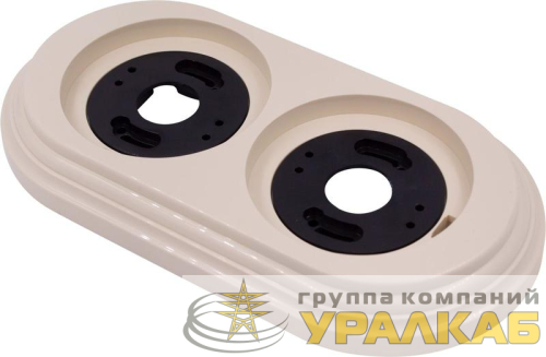 Рамка 2-х постовая пластик песочн. зол. Bironi BF1-620-24 детальная картинка