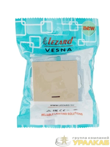 Выключатель с подсветкой VESNA зол. LEZARD 