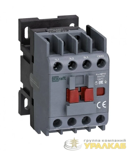 Контактор 12А 400В AC АС3 АС4 1НО+1НЗ КМ-102 DEKraft 