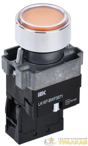 Кнопка LA167-BWF3571 d22мм RC 1НО с подсветкой желт. KARAT IEK 