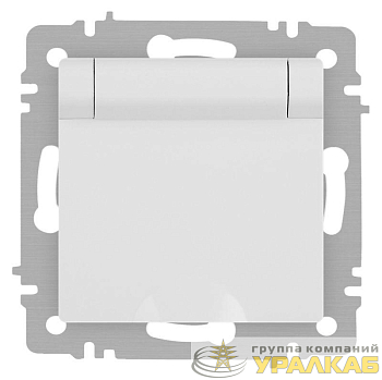 Розетка Accent 6-203-01М 2P+E Schuko с крышкой 16А-250В IP20 СУ бел. матов. Intro Б0063713