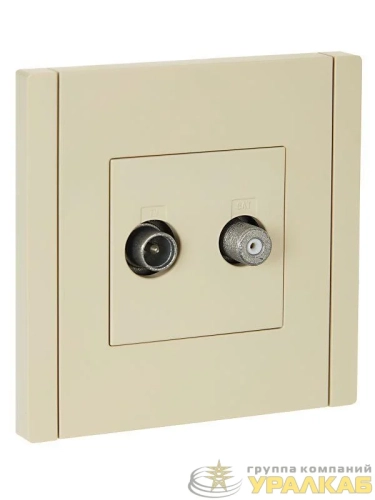 Розетка 2-м TV+SAT FORTE&PIANO FP438 ваниль IEK 