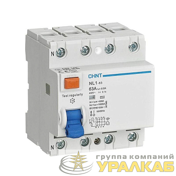 Выключатель дифференциального тока (УЗО) 4п 25А 300мА тип AC 6кА NL1-63 (R) CHINT 200229