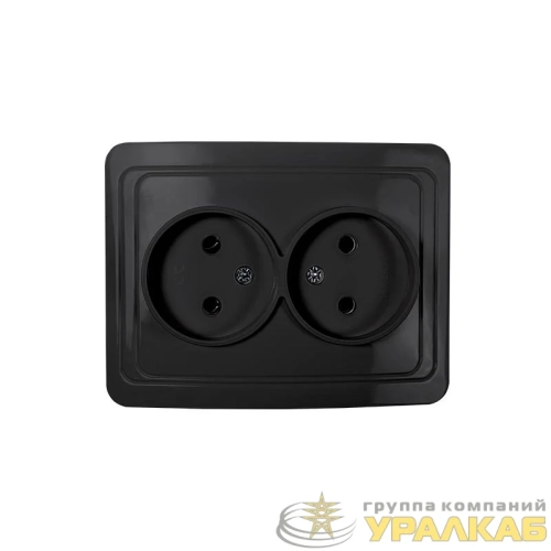 Розетка 2-м CLASSICO 2102B черн. IN HOME 