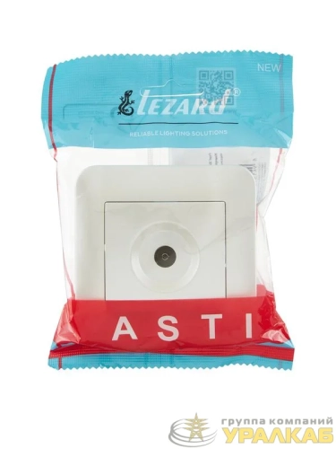 Розетка телевизионная проходная TV СП ASTI IP20 в сборе жемчуж./бел. перламутр. LEZARD 7081-3030-129 детальная картинка