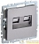 Розетка двойная СП RJ11+RJ45 кат.5E BRITE РК/Т12-БрС механизм сталь IEK BR-KT20-O-1-K46