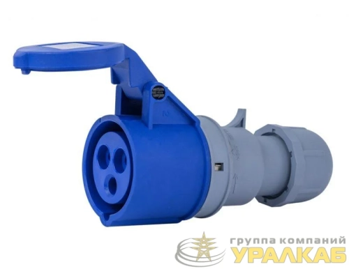 Розетка переносная 2Р+РЕ 32А 220В IP44 РП-103 DEKraft 