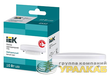 Лампа светодиодная Eco 10Вт T75 таблетка 4000К нейтр. бел. GX53 230В IEK LLE-T80-10-230-40-GX53
