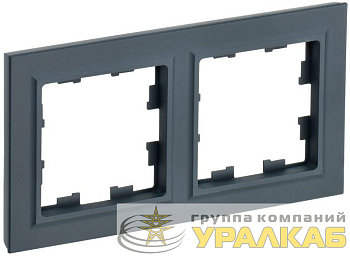 Рамка 2-м BRITE РУ-2-БрГ графит IEK BR-M22-K53