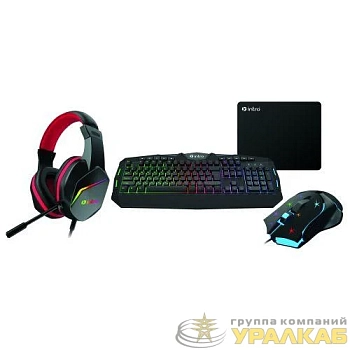 Комплект клавиатура и мышь GXZ990 игровой 1200-3600dpi + коврик + гарнитура черн. Intro Б0060195