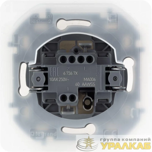 Переключатель 1-кл. Inspiria 10А IP44 250В 10AX механизм сл. кость Leg 673671 детальная картинка