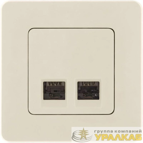 Розетка компьютерная 2-м Inspiria RJ45 кат.6 UTP механизм сл. кость IEK 