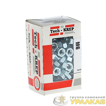Гайка DIN934 шестигранная М6 оцинк. (уп.200шт) Tech-KREP 105247