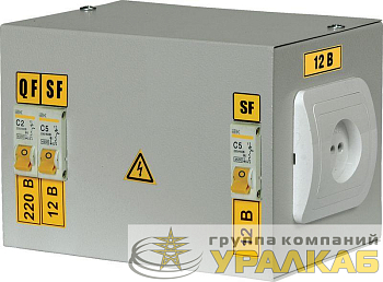 Ящик с понижающим трансформатором ЯТП 0.25 380/12В (3 авт. выкл.) IEK MTT21-012-0250