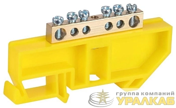 Шина NO-224-88 PE земля на DIN-изоляторе ШНИ-6х9-6-Д-желт. ЭРА 