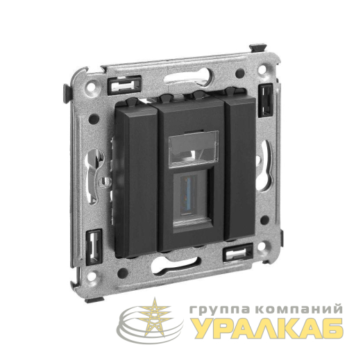 Розетка USB 3.0 1-м СП Avanti "Черный матовый" тип А-А DKC 4412303 детальная картинка