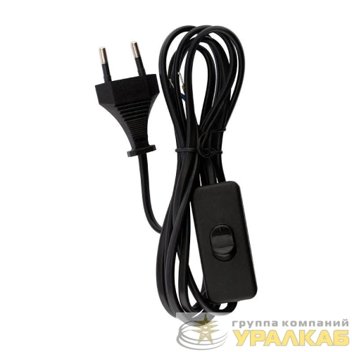 Шнур сетевой 1.8м с выключателем ШВВП 2х0.75 черн. Rexant 