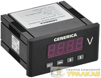 Вольтметр цифровой щитовой 1ф DO RS-485 48х96 LED GENERICA 