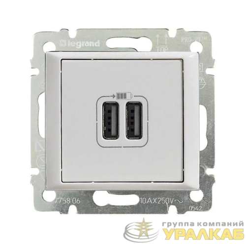 Розетка USB 2-м СП Valena механизм бел. (DIY-упак.) IEK 