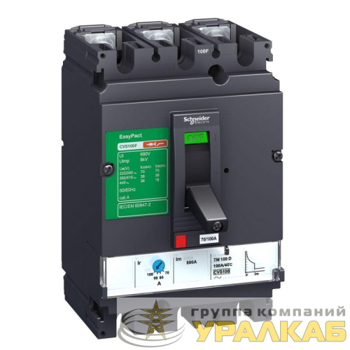 Выключатель автоматический 3п 36кА EasyPact CVS 100F MA100 SchE LV510445 детальная картинка