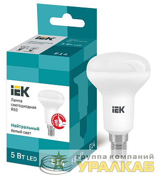 Лампа светодиодная Eco 5Вт R50 4000К нейтр. бел. E14 450лм 230-240В IEK LLE-R50-5-230-40-E14