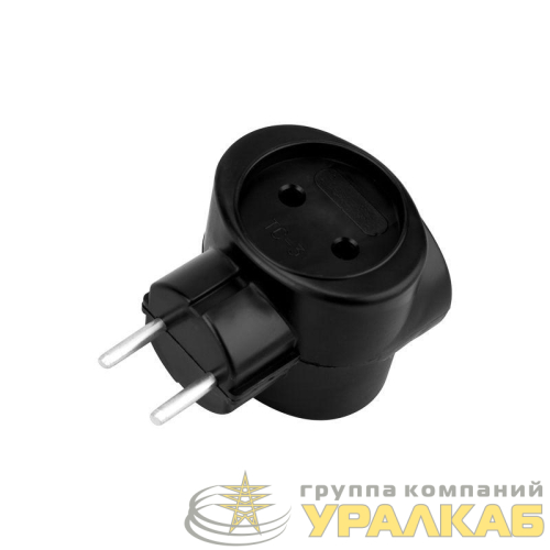 Разветвитель 3-м 6А IP20 220В биметал. черн. Rexant 11-1064-1 детальная картинка
