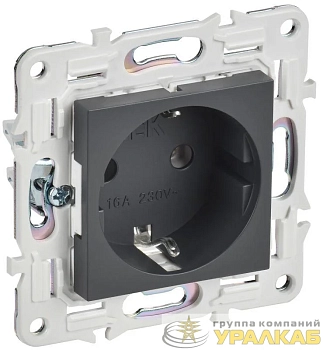 Розетка SKANDY 16А с заземл. без защ. шторок SK-R05T титан IEK SK-R11-16-K48