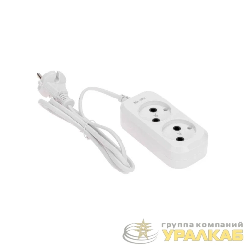 Удлинитель 2 гнезда 1.5м 2х0.75кв.мм б/з бел. PROCONNECT 13-4200 детальная картинка
