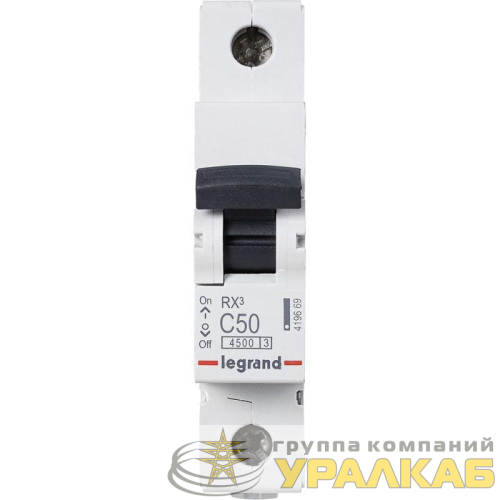 Выключатель автоматический модульный 1п C 50А 4.5кА RX3 Leg 419669 детальная картинка