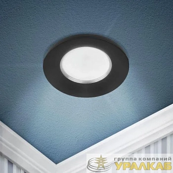 Светильник алюминиевый KL107 BK/SL MR16 GU5.3 встраив. черн. серебро Эра 