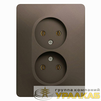 Розетка 2-м СП Glossa 16А IP20 250В без заземл. шоколад SE GSL000820