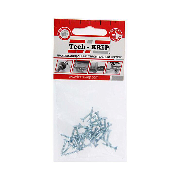 Шуруп универсальный 3.0х12 цинк. с потайной головкой (уп.40шт) пакет Tech-Krep 