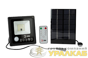 Прожектор светодиодный ПДУ ERAPRO-20 уличный с датчиком движения солнечная батарея 20Вт 350лм 5000К ЭРА Б0049545