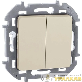 Выключатель 2-кл. Inspiria 10А IP20 250В 10AX механизм сл. кость IEK 673621