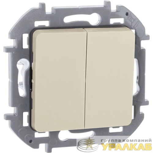 Выключатель 2-кл. Inspiria 10А IP20 250В 10AX механизм сл. кость IEK 673621 детальная картинка