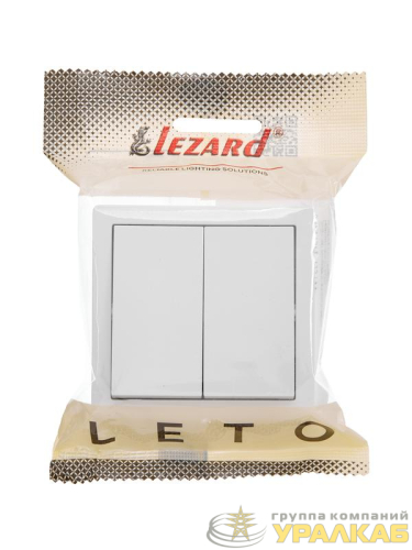 Выключатель 2-кл. ОП LETO бел. LEZARD 