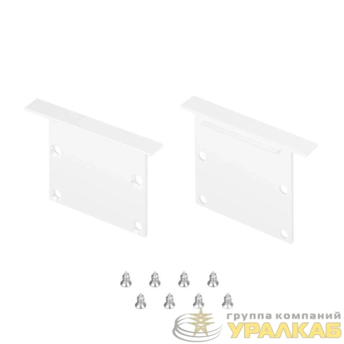 Заглушка LINIA49-F-S WHITE глухая металл (комплект) Arlight 