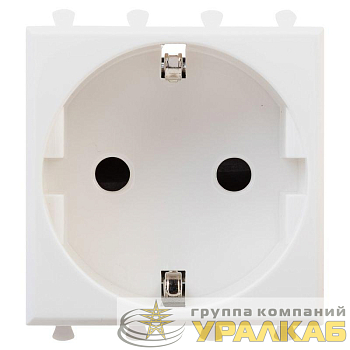 Розетка 1-м 2мод. Avanti "Белое облако" 16А IP20 2P+E защ. шторки бел. DKC 4400002
