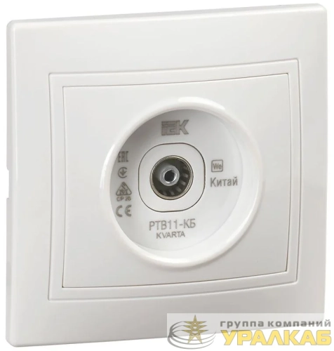 Розетка телевизионная проходная TV Кварта РТВ11-КБ бел. GENERICA 