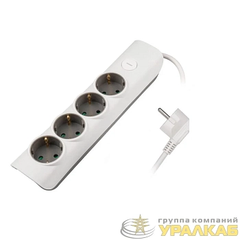 Удлинитель 4х3м с заземл. с выкл. бел. ET-04-300W (4х3.0) JAZZway 5051812