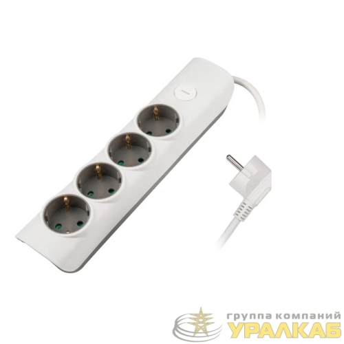 Удлинитель 4х1.4м с заземл. с выкл. бел. ET-04-140W JAZZway 5051799 детальная картинка