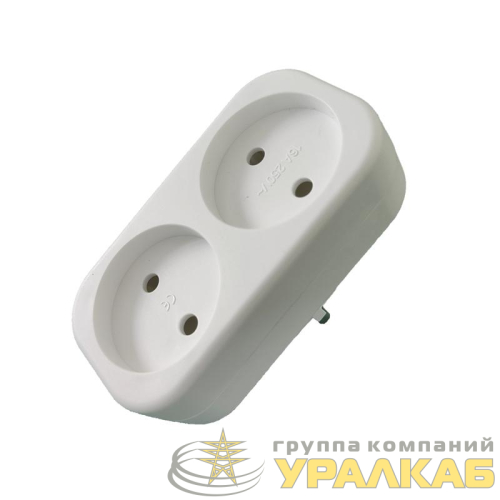 Разветвитель 2-м без заземл. 16А 250В IP20 полипропилен бел. TOKOV ELECTRIC TKL-S2-C01 детальная картинка