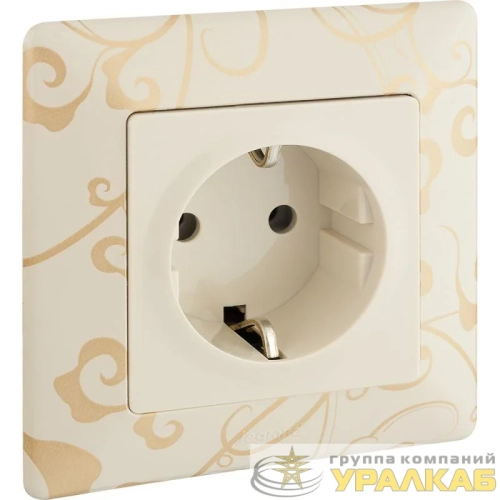Розетка 1-м СП Valena Life 16А IP2X 250В 2P+E безвинтов. клеммы с лицев. панелью механизм сл. кость Leg 753521 детальная картинка