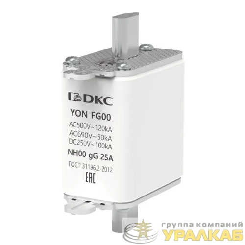 Предохранитель YON ножевого типа FG00 с одинарной индикацией 25А DKC 1FG00-0025 детальная картинка