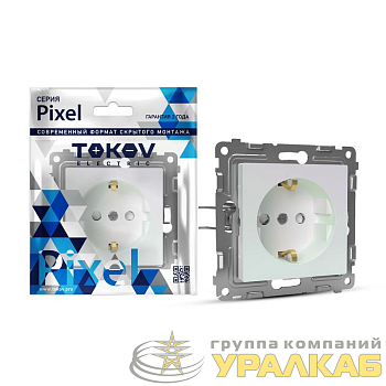 Розетка 1-м СП Pixel 16А IP20 с заземл. механизм перламутр. TOKOV ELECTRIC TKE-PX-R1Z-C04