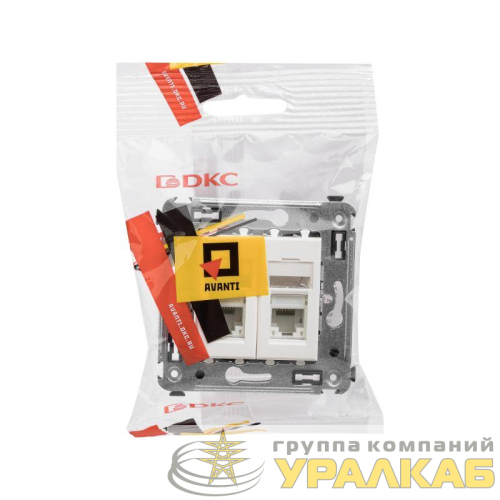Розетка компьютерная 2-м СП Avanti "Белое облако" RJ45 кат.5E DKC 4400464 детальная картинка